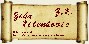 Žika Milenković vizit kartica